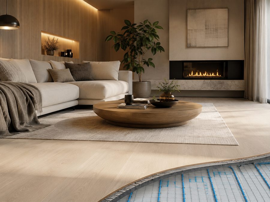 Ambiente residencial con suelo radiante.