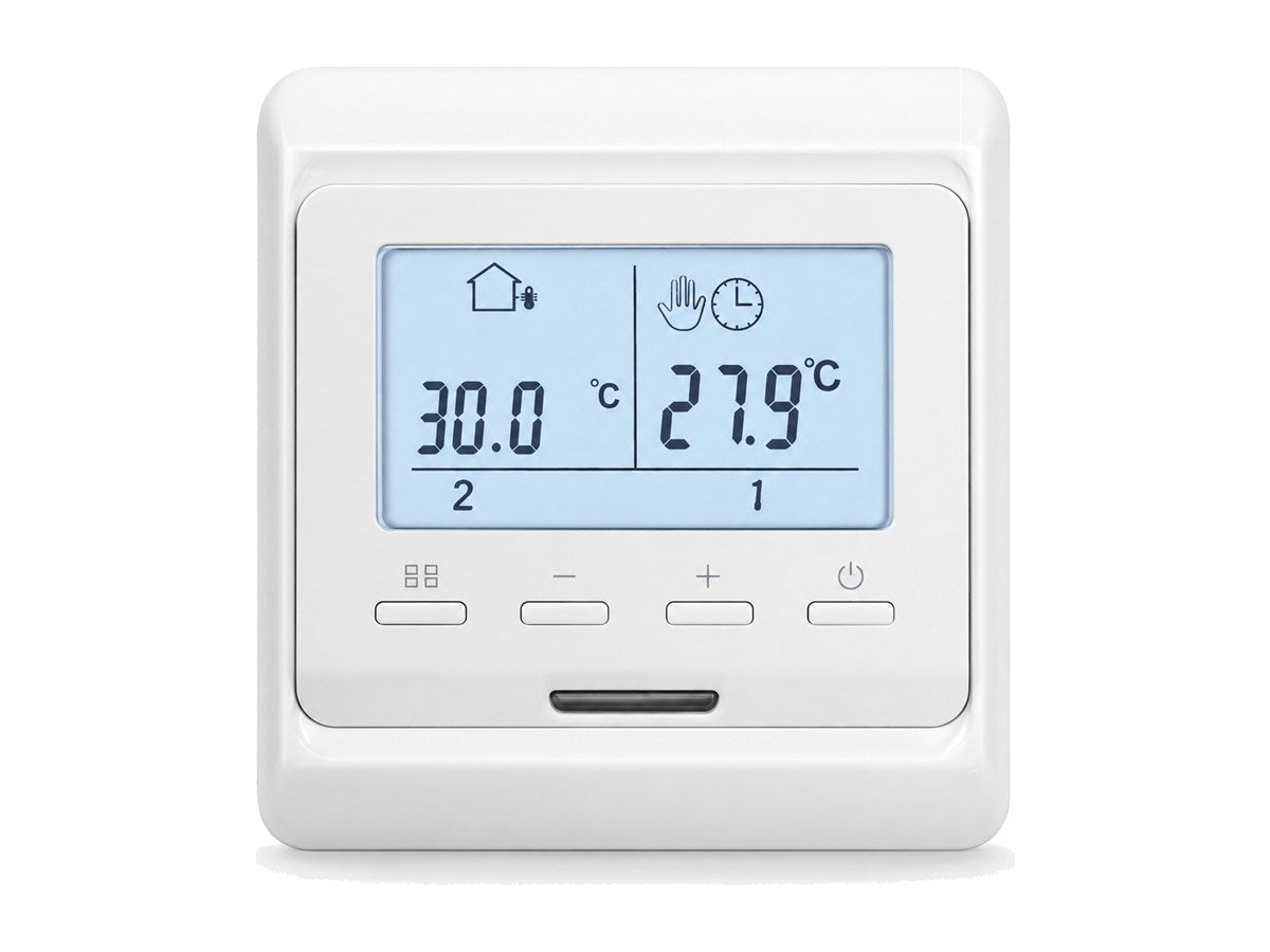 Termostato programável AISEN FLOOR E51 com visor digital.