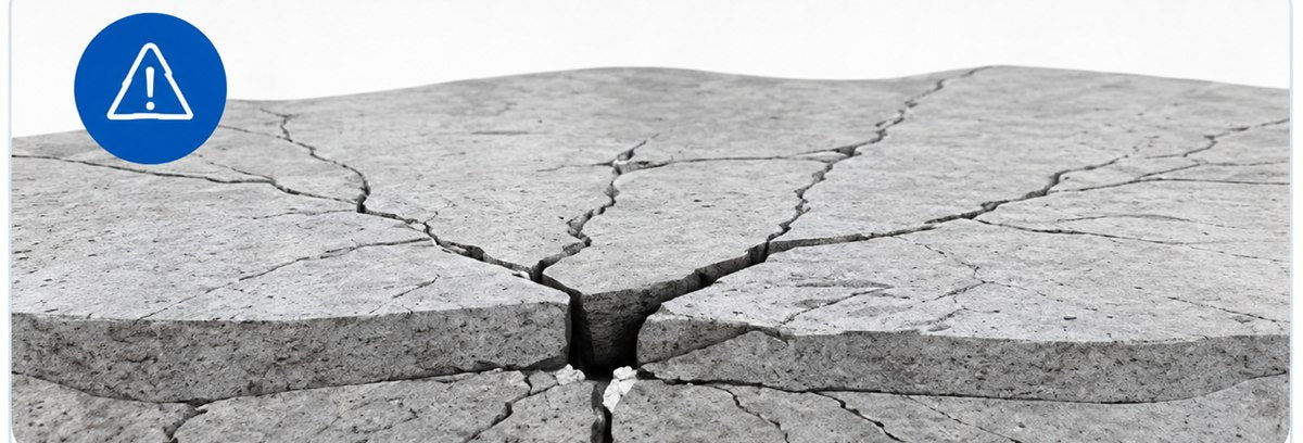 Corte estructural mostrando fisuras y pérdida de nivelación en el piso.